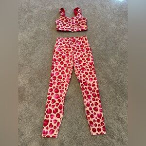 Pink and Red Floral Two-Piece Set